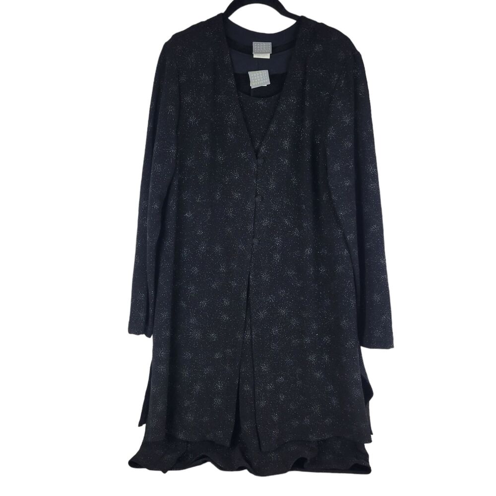Rabbit Designs 2 pc Sleeveless Black Dress with Duster Jacket Sparkle size 16M